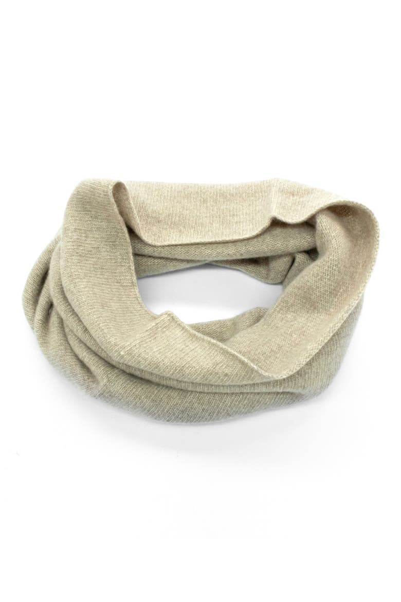 Cashmere Tweed Infinity Scarf, Main, color, NILE BROWN/ BEIGE