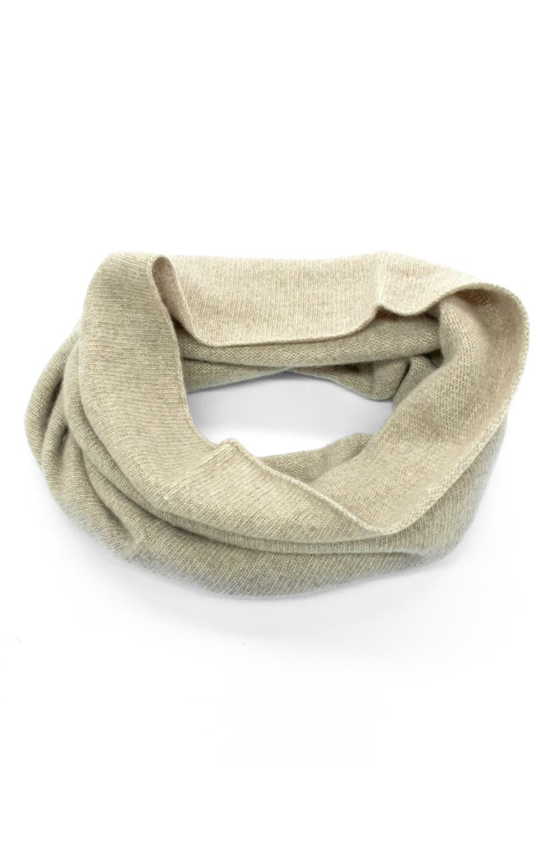 Portolano Cashmere Tweed Infinity Scarf, Main, color, Nile Brown/ Beige