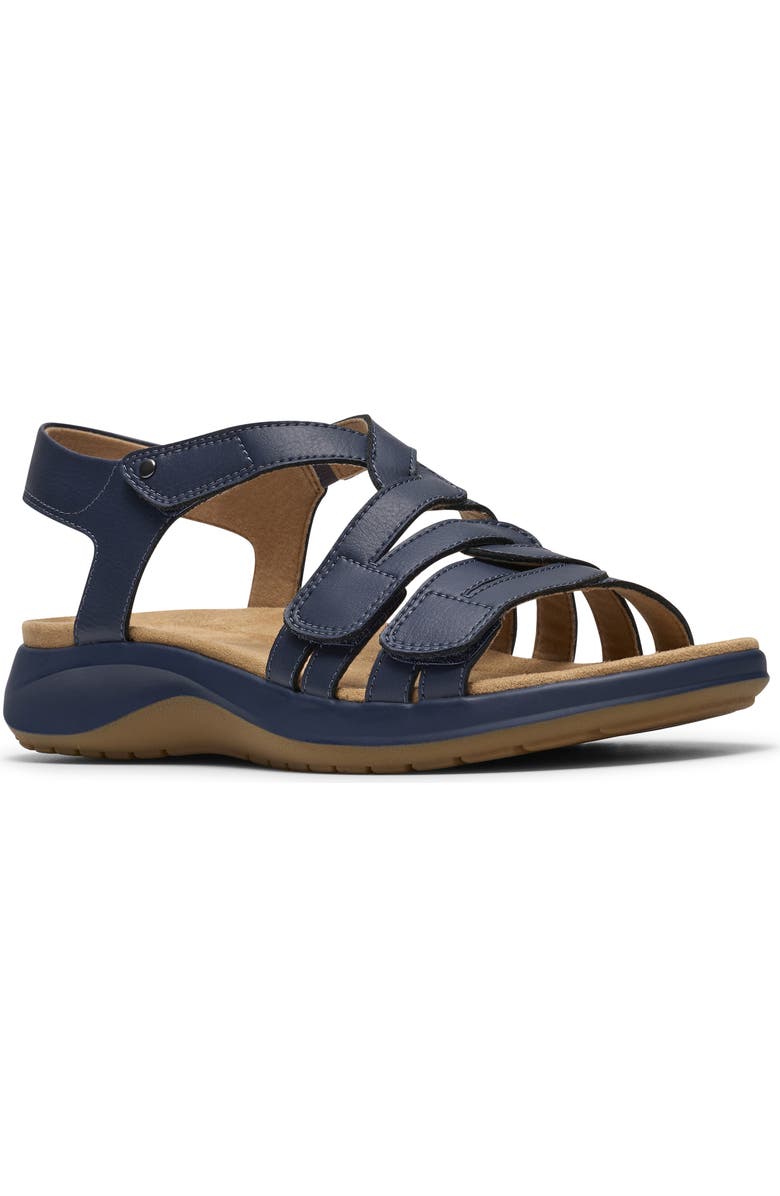 Clarks<sup>®</sup> Maelynn Paige Sandal, Main, color, Navy Leather