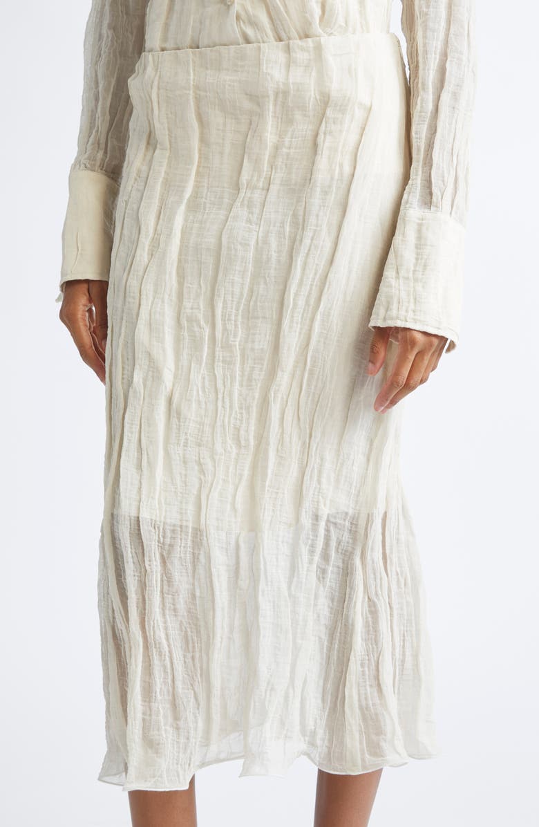 Brandon Maxwell The James Metallic Organza Straight Skirt, Alternate, color, Oyster