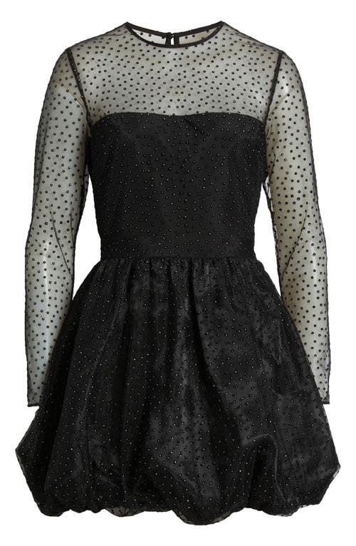 Saylor Saoirse Stud Long Sleeve Minidress In Black