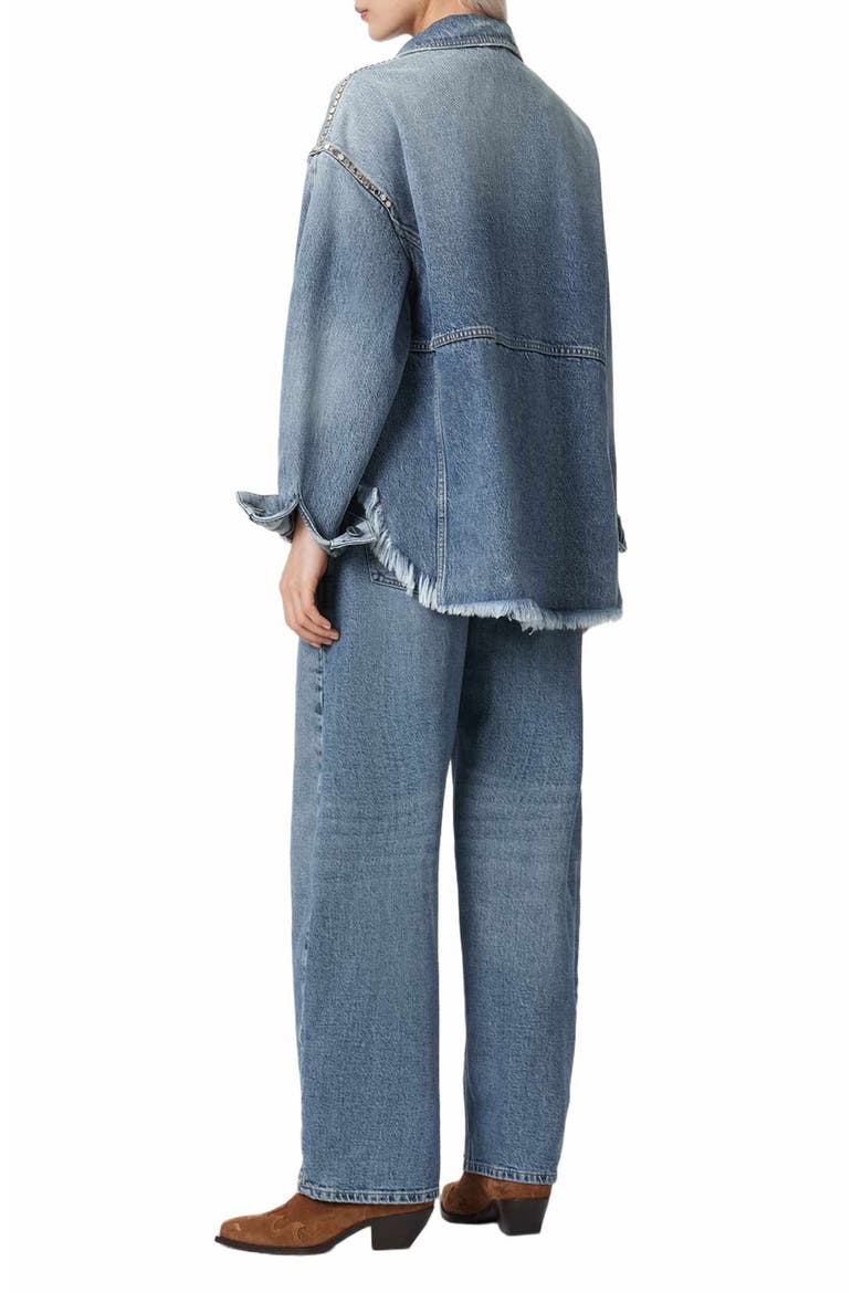 Sadie Studded Wide Leg Jeans, Alternate, color, LIGHT INDIGO