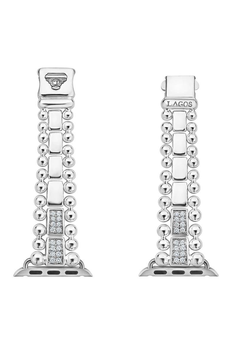 Smart Caviar Diamond Apple Watch® Watchband, Main, color, SILVER/ DIAMOND