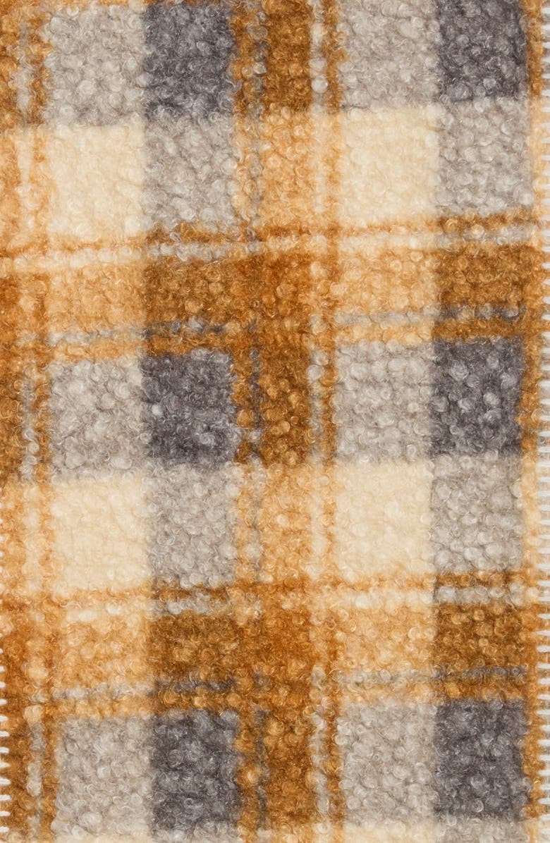 Melrose and Market Whipstitch Plaid Scarf, Alternate, color, Yellow- Grey