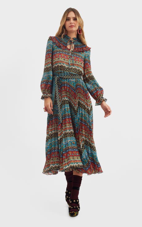 Nefertiti Midi Dress Giza Placée Turquoise