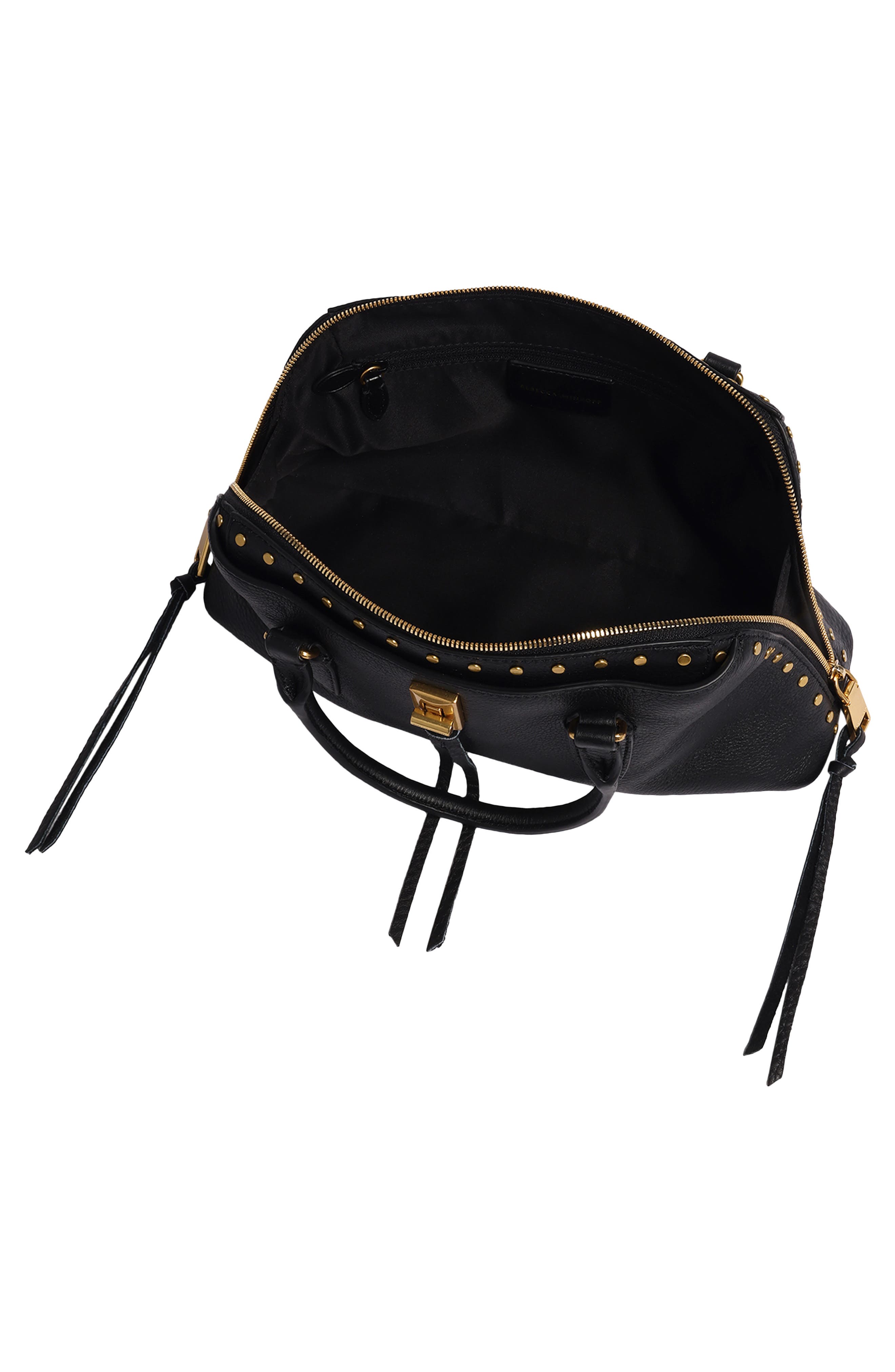 Darren Dome Leather Crossbody Bag, Alternate, color, BLACK