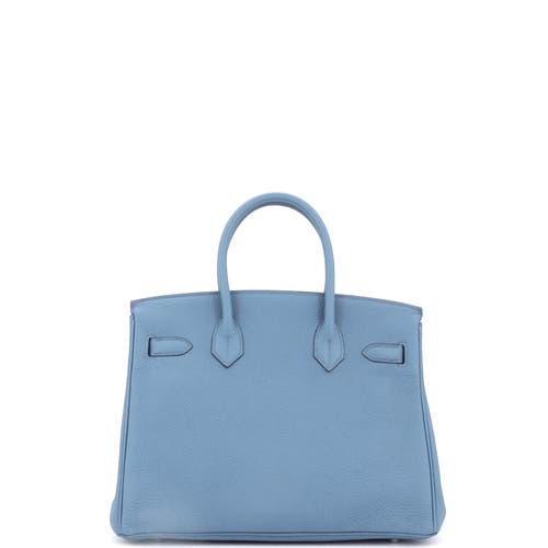 Pre-owned Hermes Hermes Birkin Handbag Blue Togo With Palladium Hardware 35 In Blue