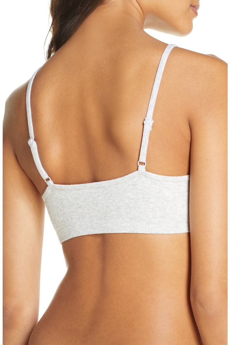 Kaitlin Seamless Rib Pull-On Bralette, Alternate, color, HEATHER GRAY