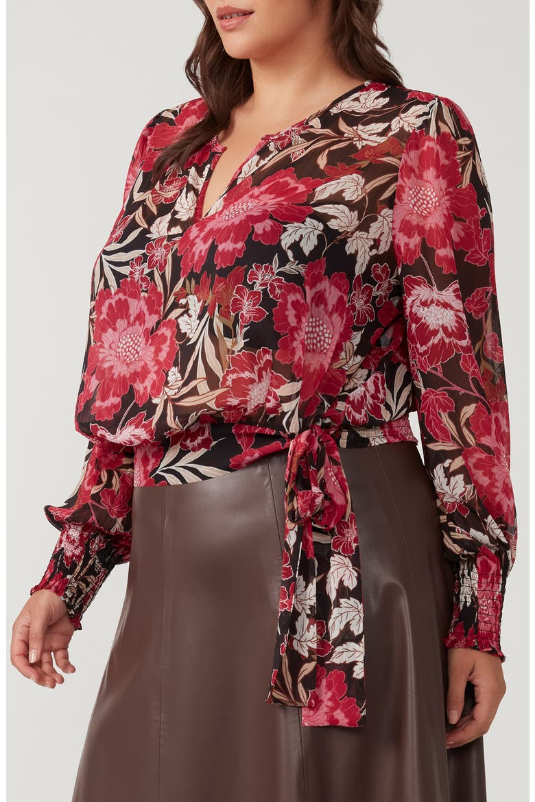 Petal Dream Floral Tie Hem Chiffon Top, Alternate, color, PRINT