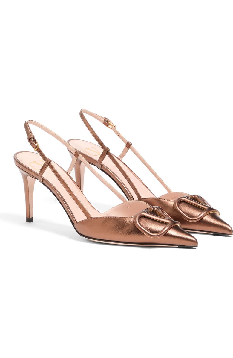 Valentino Garavani VLOGO Signature Metallic Slingback Pump, Main, color, Bronze