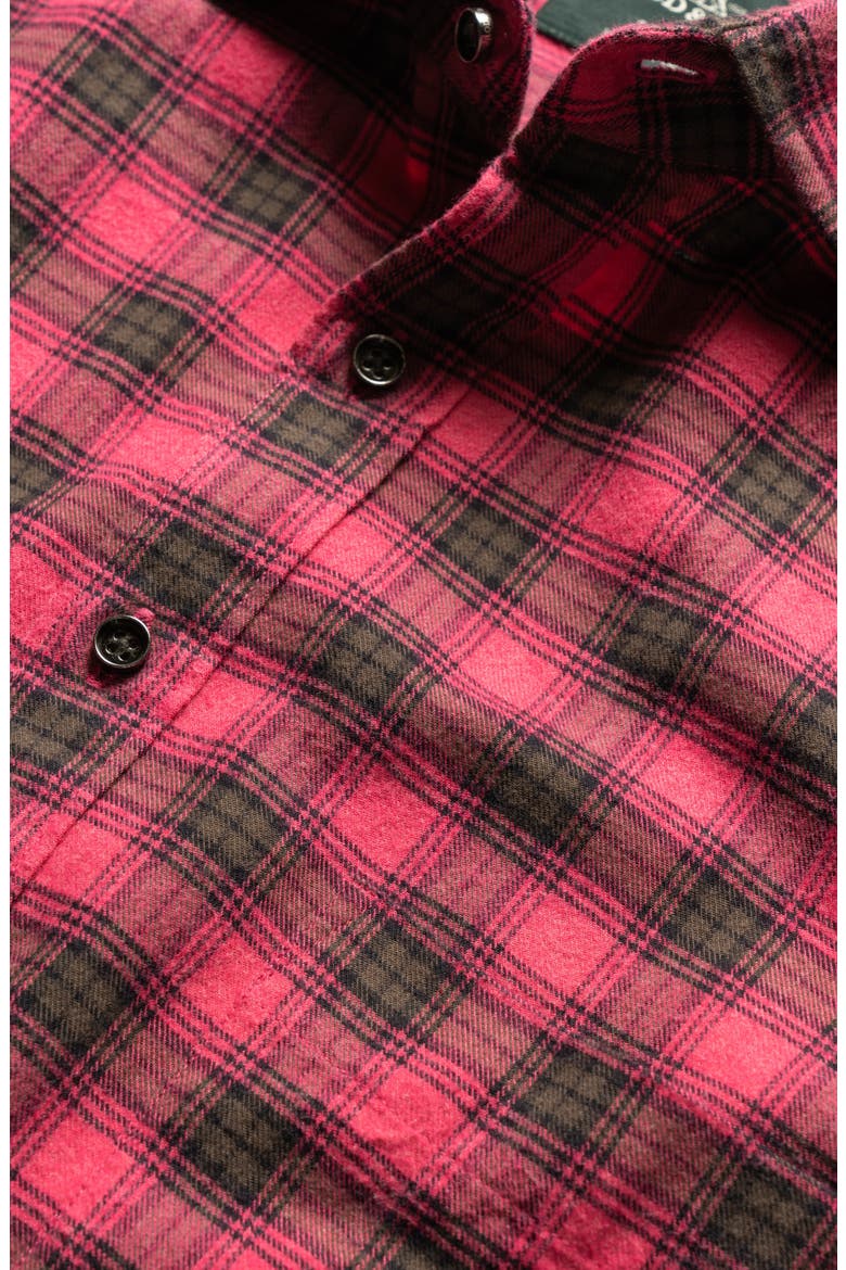 Radbrook Sports Fit Plaid Flannel Button-Up Shirt, Alternate, color, BUBBLEGUM