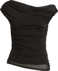 Open Edit Cap Sleeve Mesh Top