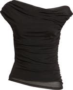 Open Edit Cap Sleeve Mesh Top