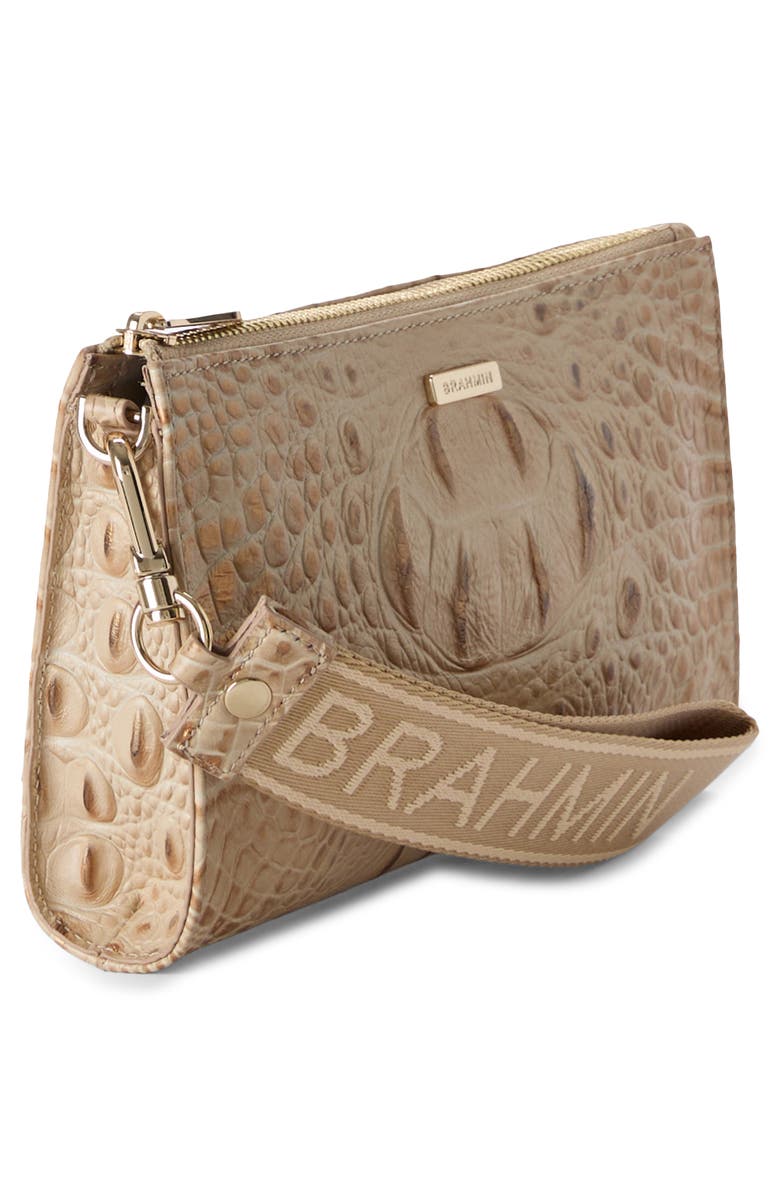 Brahmin Adia Croc Embossed Leather Wristlet, Alternate, color, 
