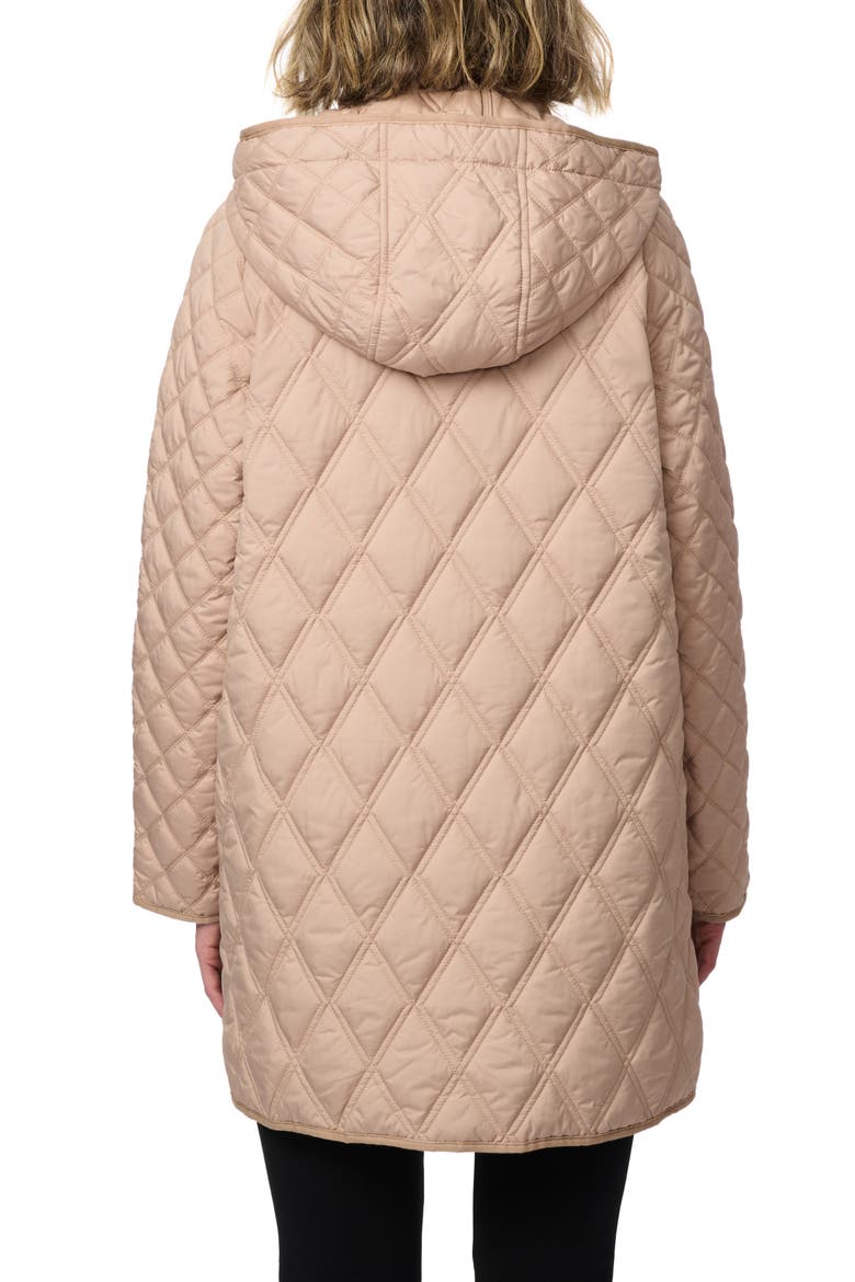 Diamond Quilted Hooded Liner Jacket, Alternate, color, TAUPE