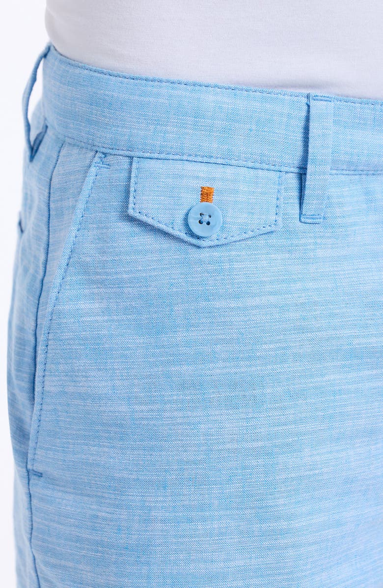 Robert Graham Dixton Cotton & Linen Shorts, Alternate, color, Blue