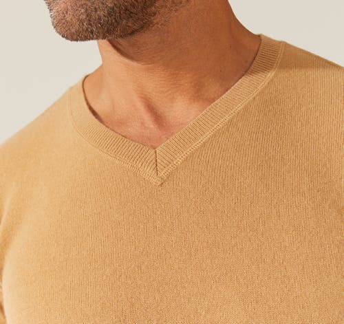 Italic Liam Cashmere V-neck Sweater In Camel