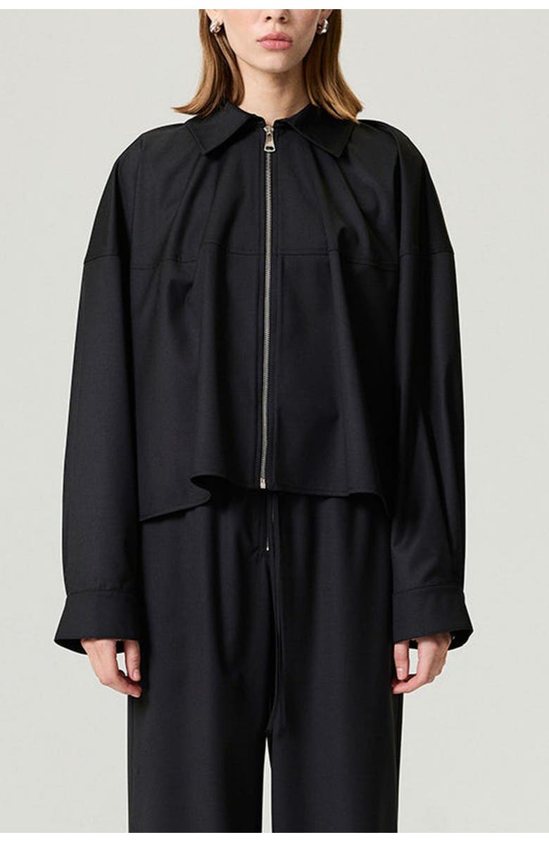 Nocturne Draped Jacket, Main, color, Black