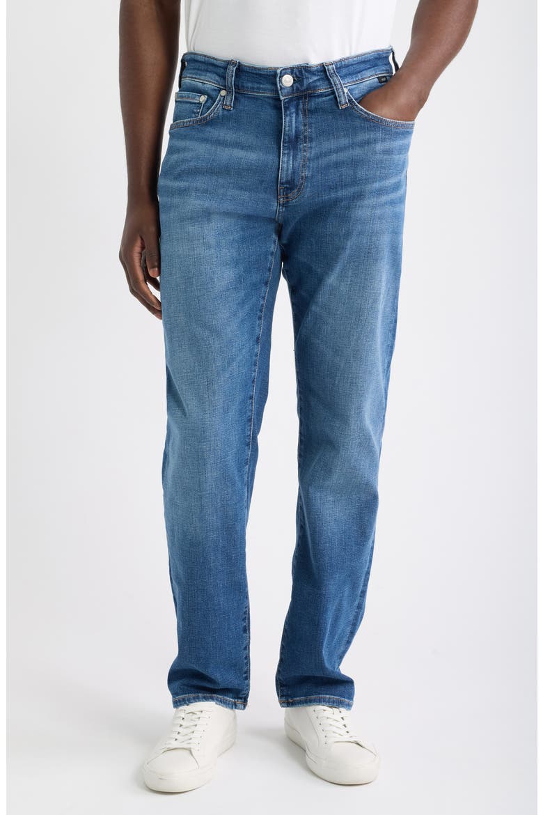 Zach Straight Leg Jeans, Main, color, MID BRUSHED CLASSIC