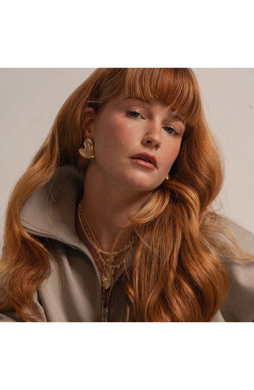 Shymi Fluted Heart Charm Necklace In Gold