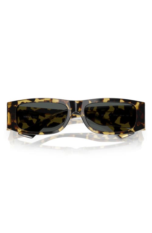 Versace 55mm Rectangular Sunglasses In Havana