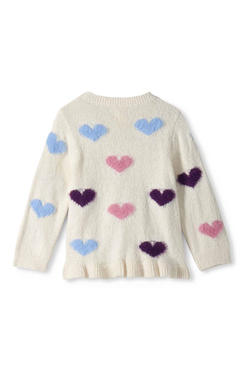 Kids' Precious Hearts Sweater, Alternate, color, GARDENIA