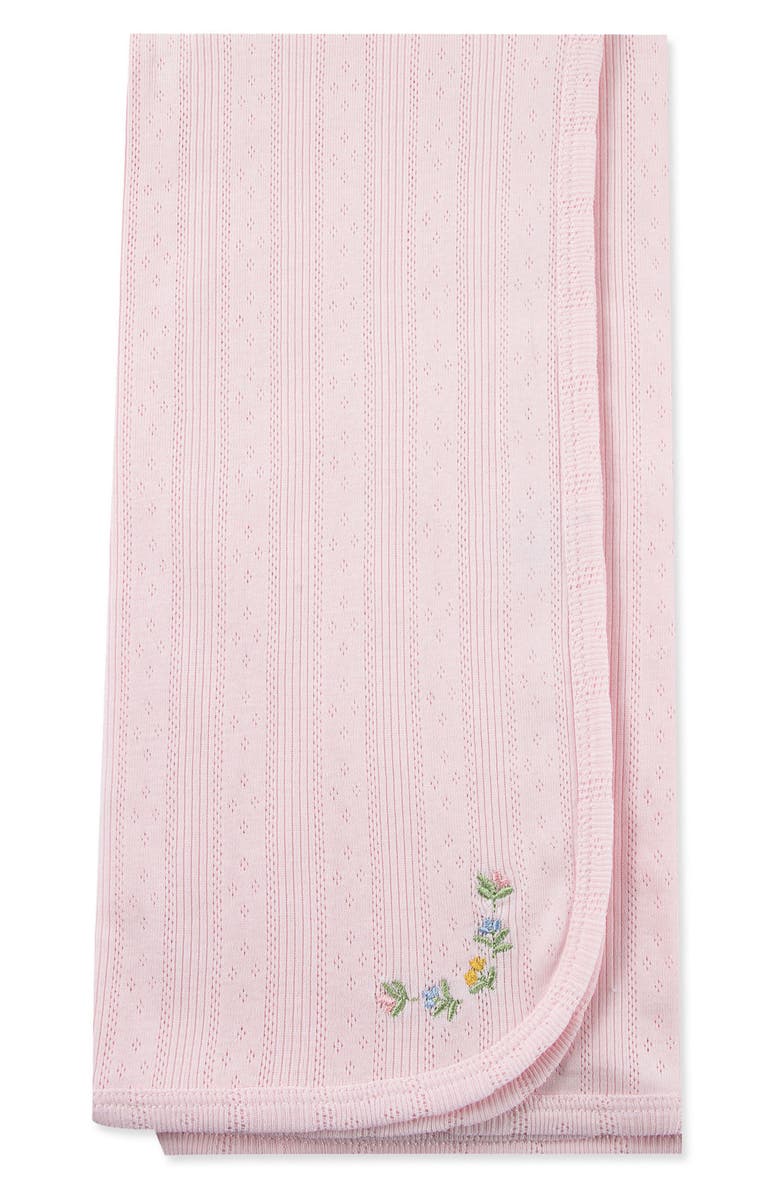 Little Me Dainty Flowers Pointelle Cotton Blanket, Main, color,