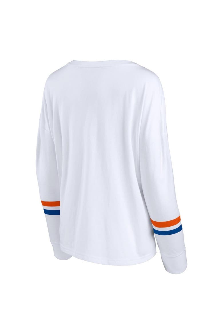 Women's Fanatics Branded White Florida Gators Retro Power Striped Long Sleeve T-Shirt, Alternate, color, White