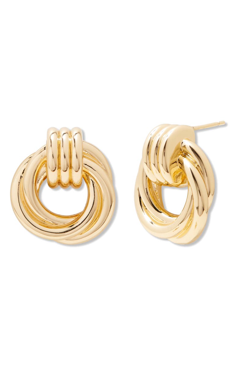 Brook and York Meg Knot Drop Earrings, Main, color, Gold