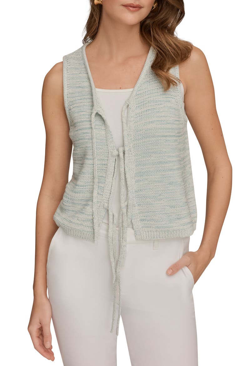 Sleeveless Space Dye Cotton Blend Vest, Alternate, color, SKYLIGHT