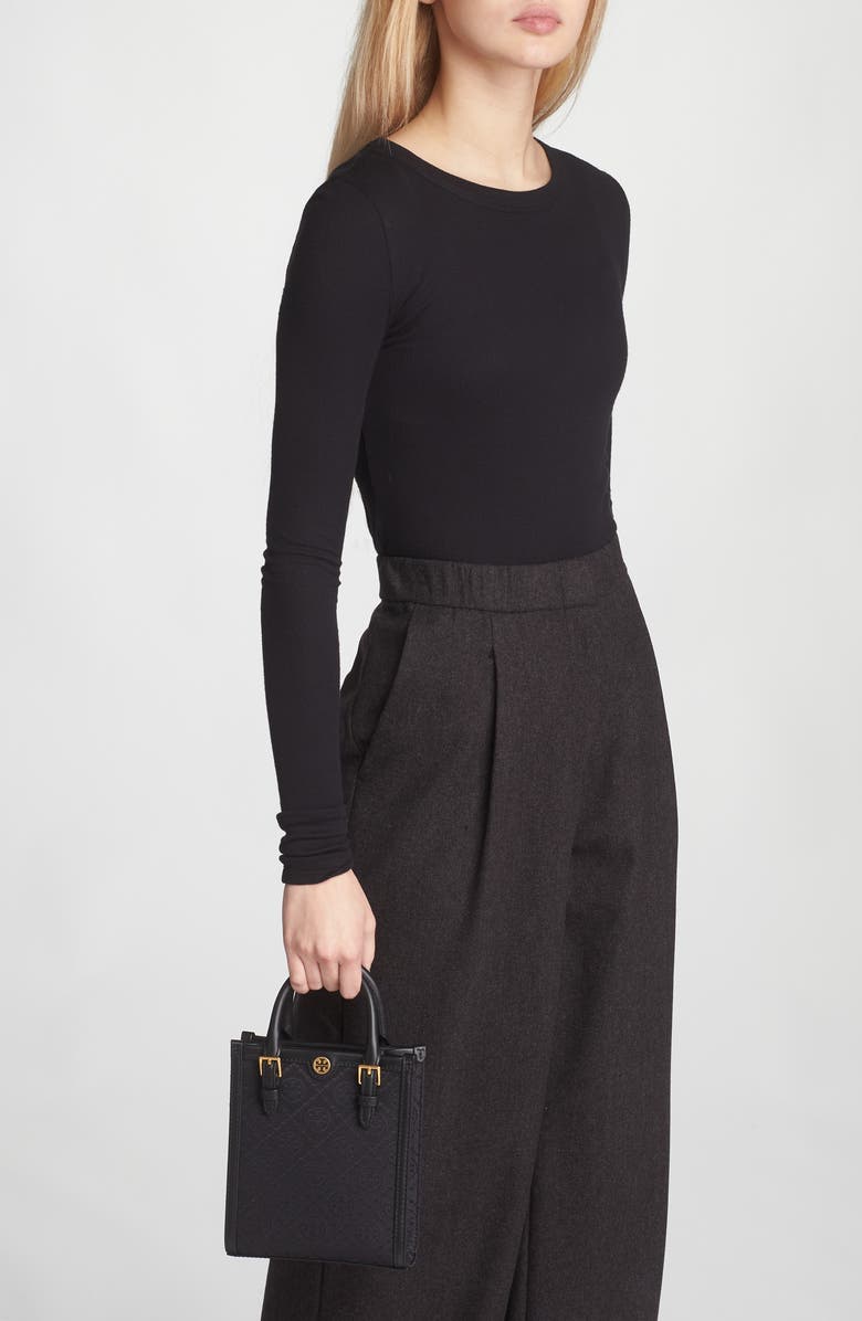 Tory Burch Mini T Monogram North/South Crossbody Tote, Alternate, color,