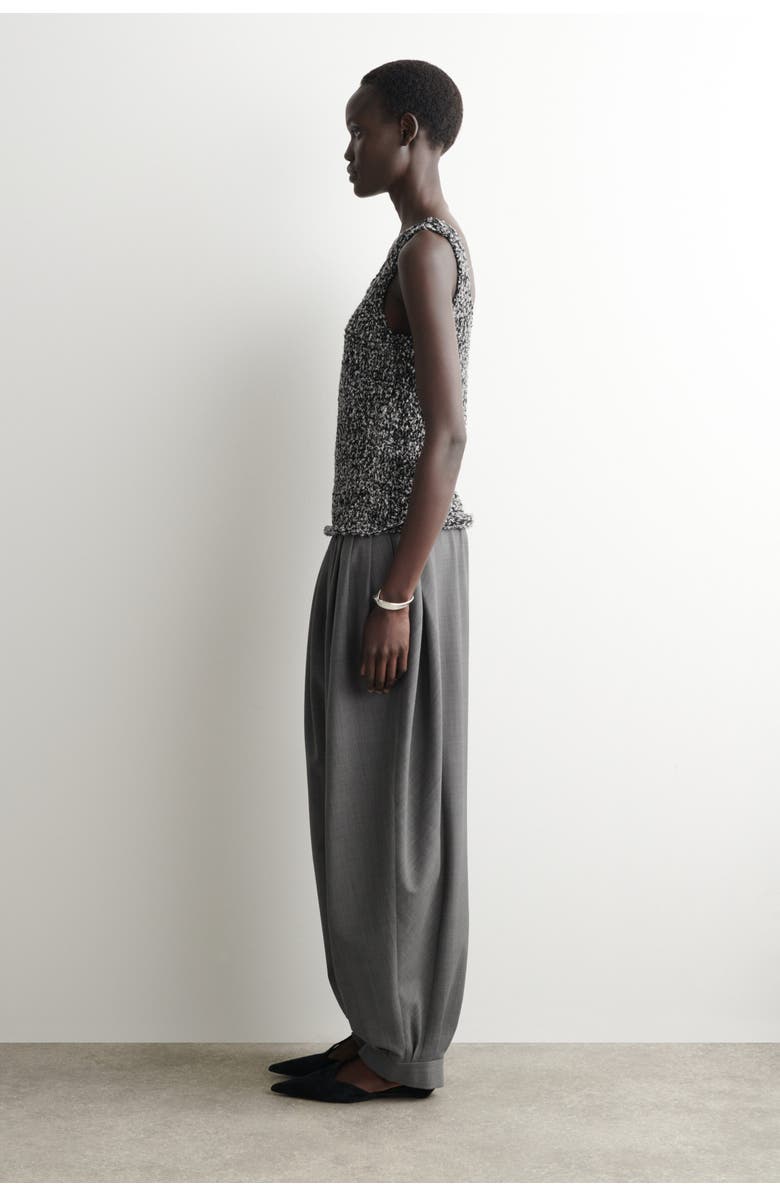 COS Two-Tone Chunky Knitted Tank Top, Alternate, color, Black / White