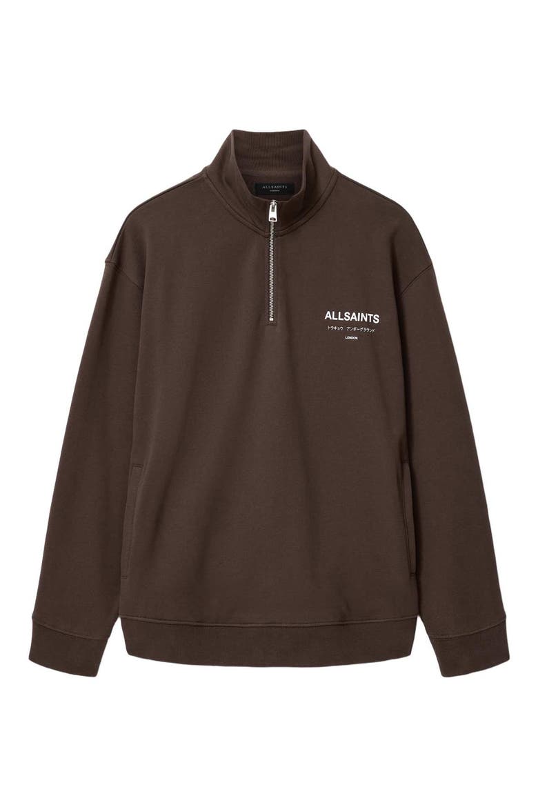 Underground Oversize Half Zip Pullover, Alternate, color, BITTER BROWN