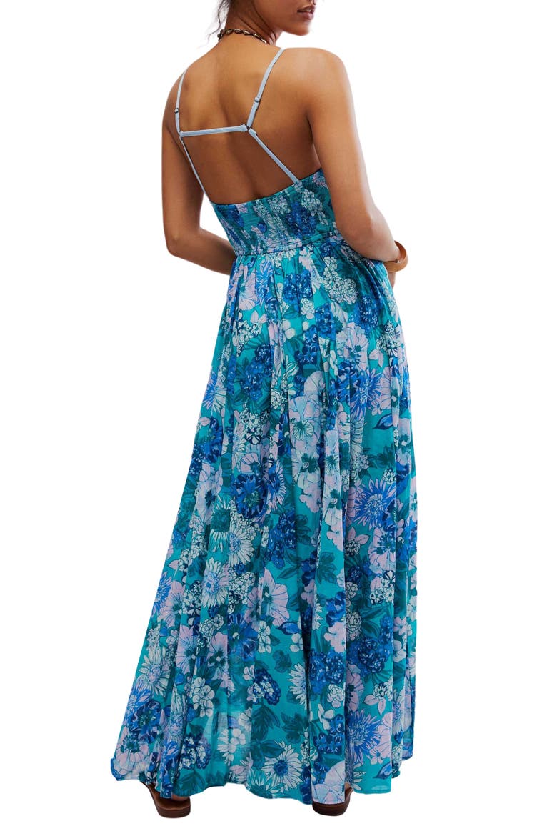 Dream Weaver Cotton Maxi Sundress, Alternate, color, TEAL COMBO
