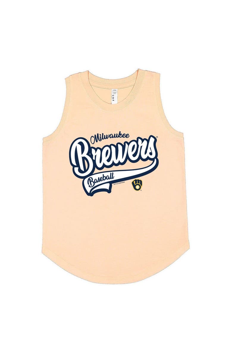 SOFT AS A GRAPE Girls Youth Soft as a Grape Light Orange Milwaukee Brewers Tank Top, Main, color, Light Orange