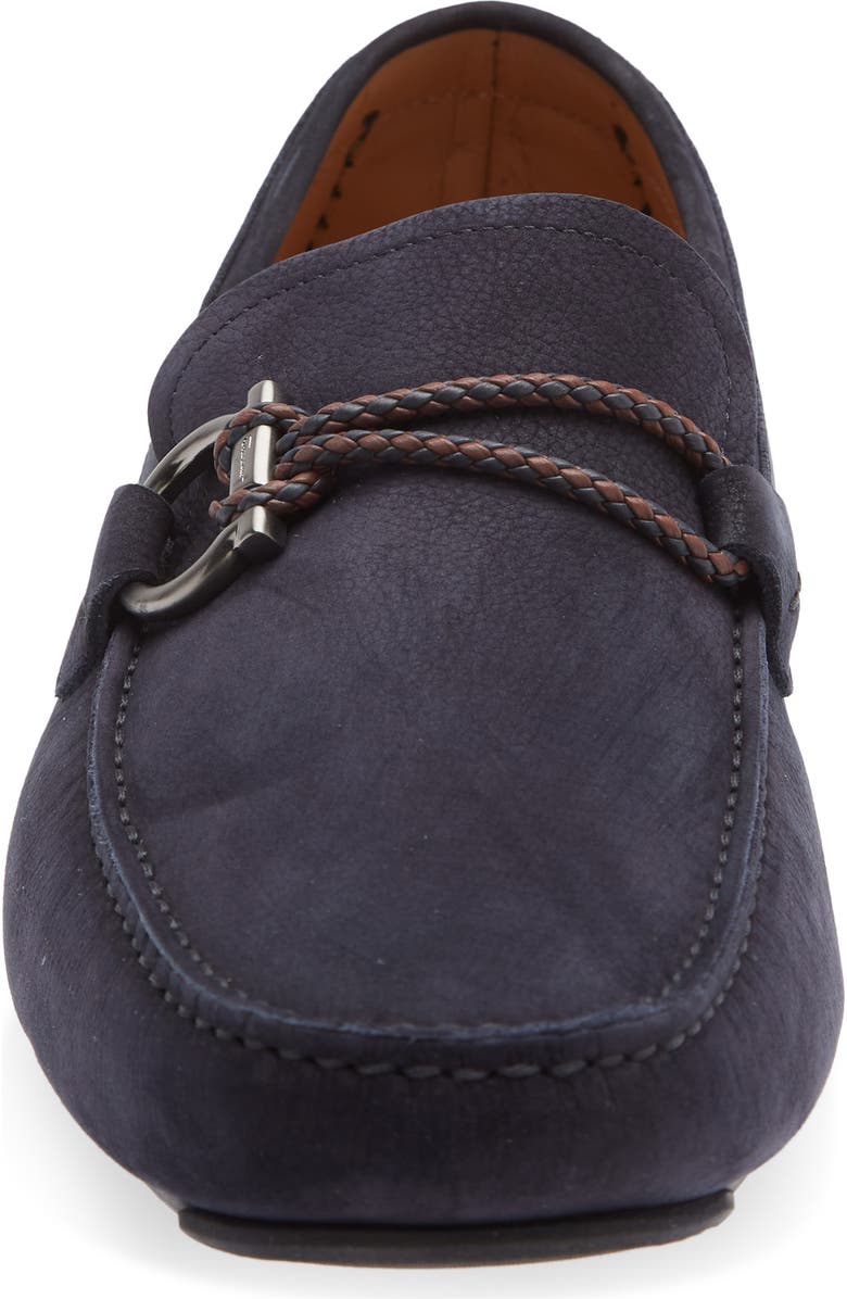 FERRAGAMO Front 4 Driving Loafer, Alternate, color, Navy Cioccolato Biscotto