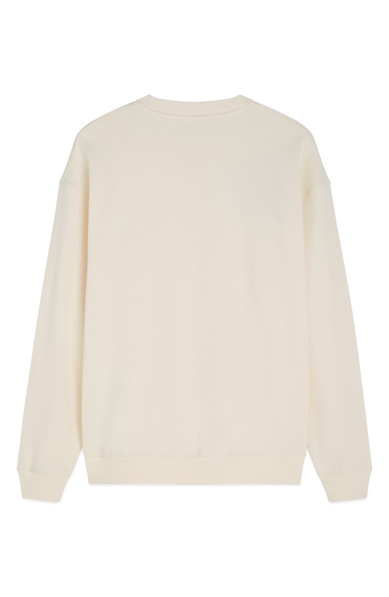 Scotch & Soda Oversize Embroidered Cotton Crewneck Sweatshirt, Alternate, color, Eggnog