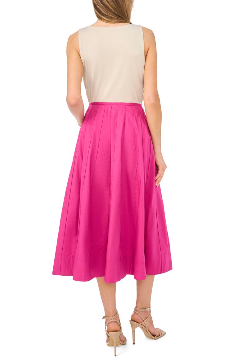 Pintuck Cotton Midi Skirt, Alternate, color, BRIGHT ORCHID