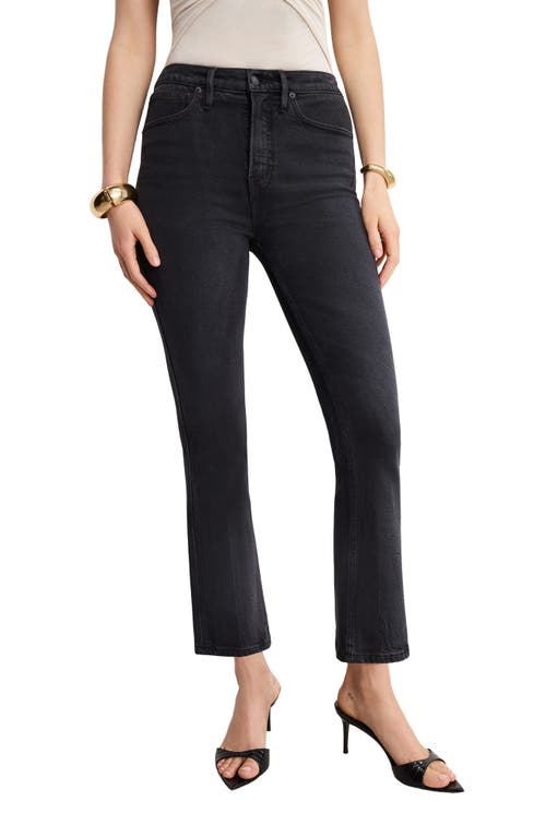 Good American Soft Tech Good Flare Crop Jeans In Black