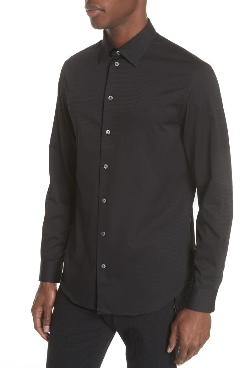 Slim Fit Solid Shirt, Alternate, color, ARMANI