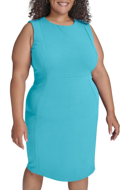 Calvin Klein Basic Sleeveless Sheath Dress In Lake