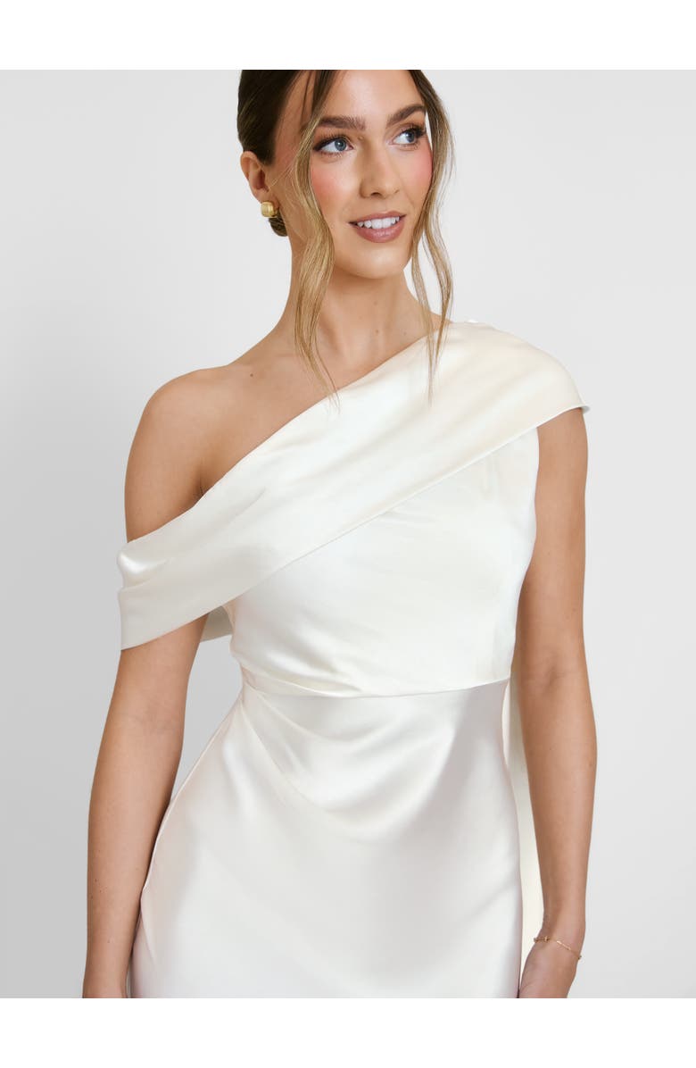 Six Stories Drape One Shoulder Bridesmaid Dress, Alternate, color, Ivory