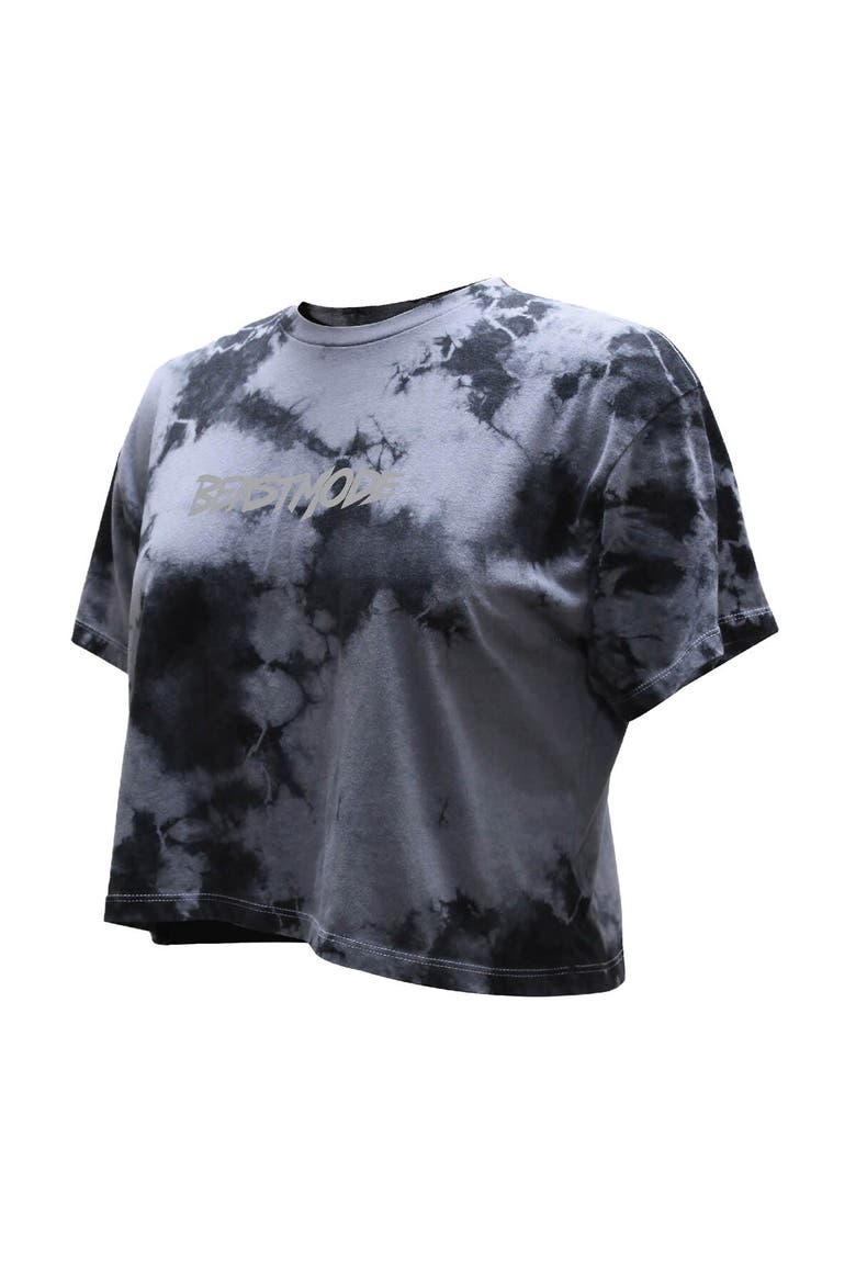 Women's  Black Beast Mode Dark Crystal Washed Crop T-Shirt, Alternate, color, Black