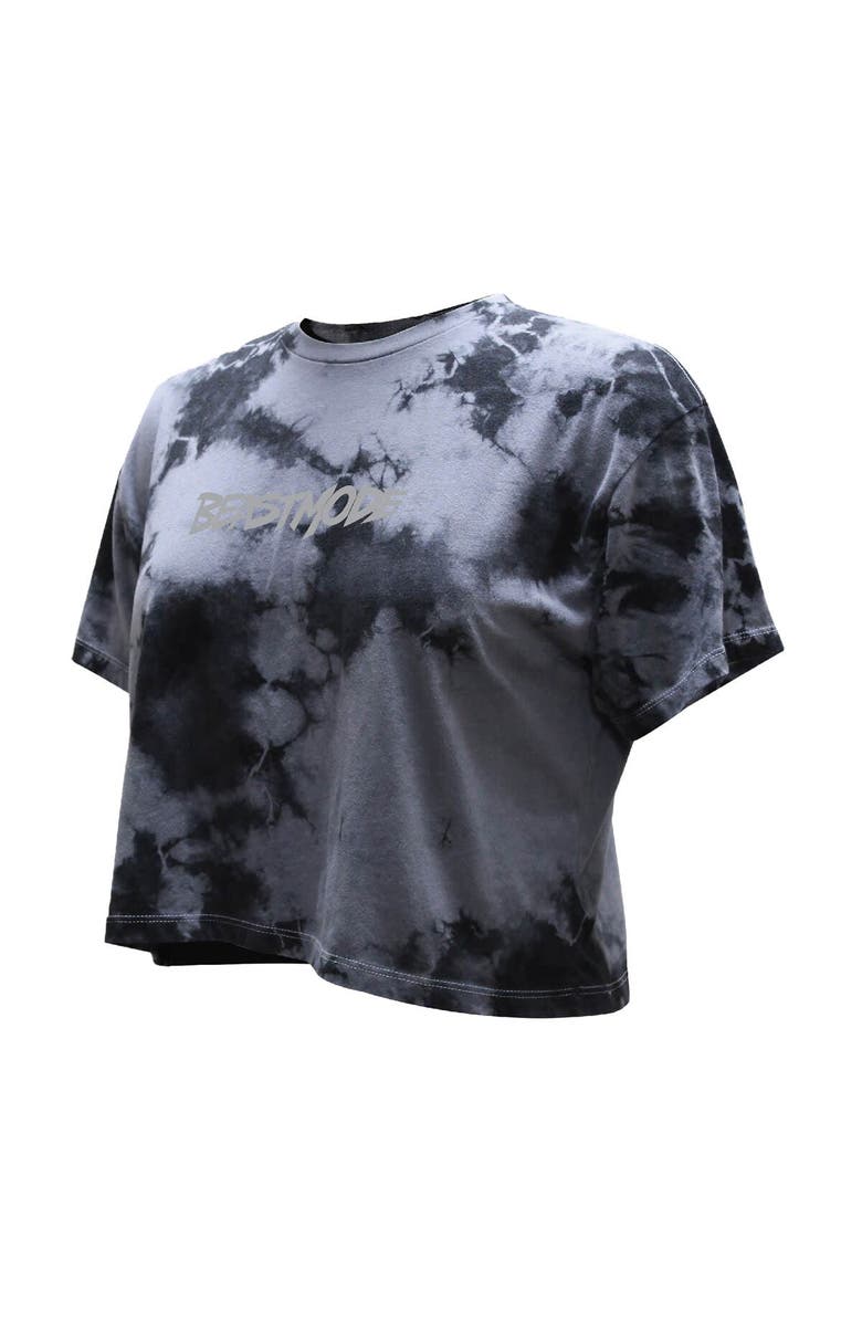 Soleworks Women's  Black Beast Mode Dark Crystal Washed Crop T-Shirt, Alternate, color, 