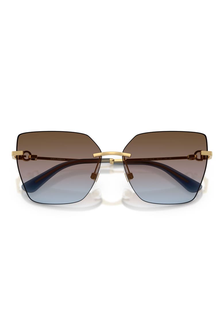 62mm Oversize Gradient Cat Eye Sunglasses, Alternate, color, GOLD / AZURE PINK BROWN