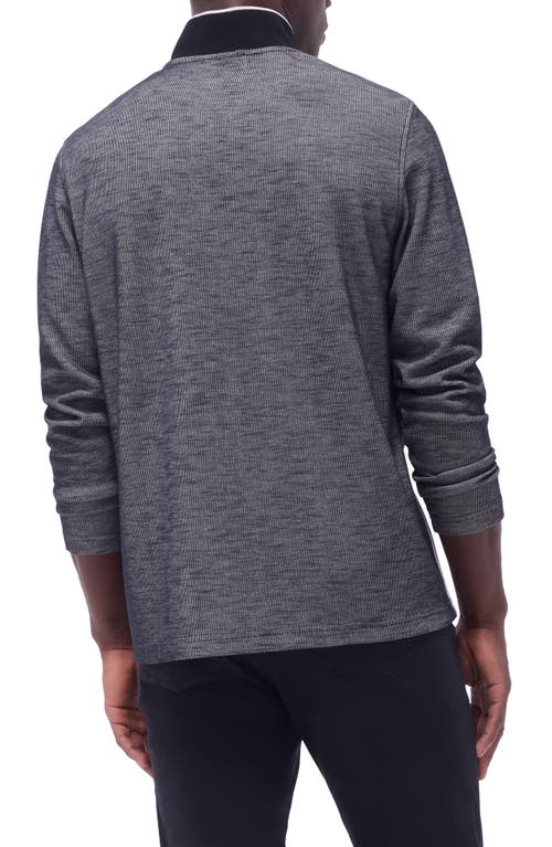 Bugatchi Quarter Zip Performance Pullover In Black