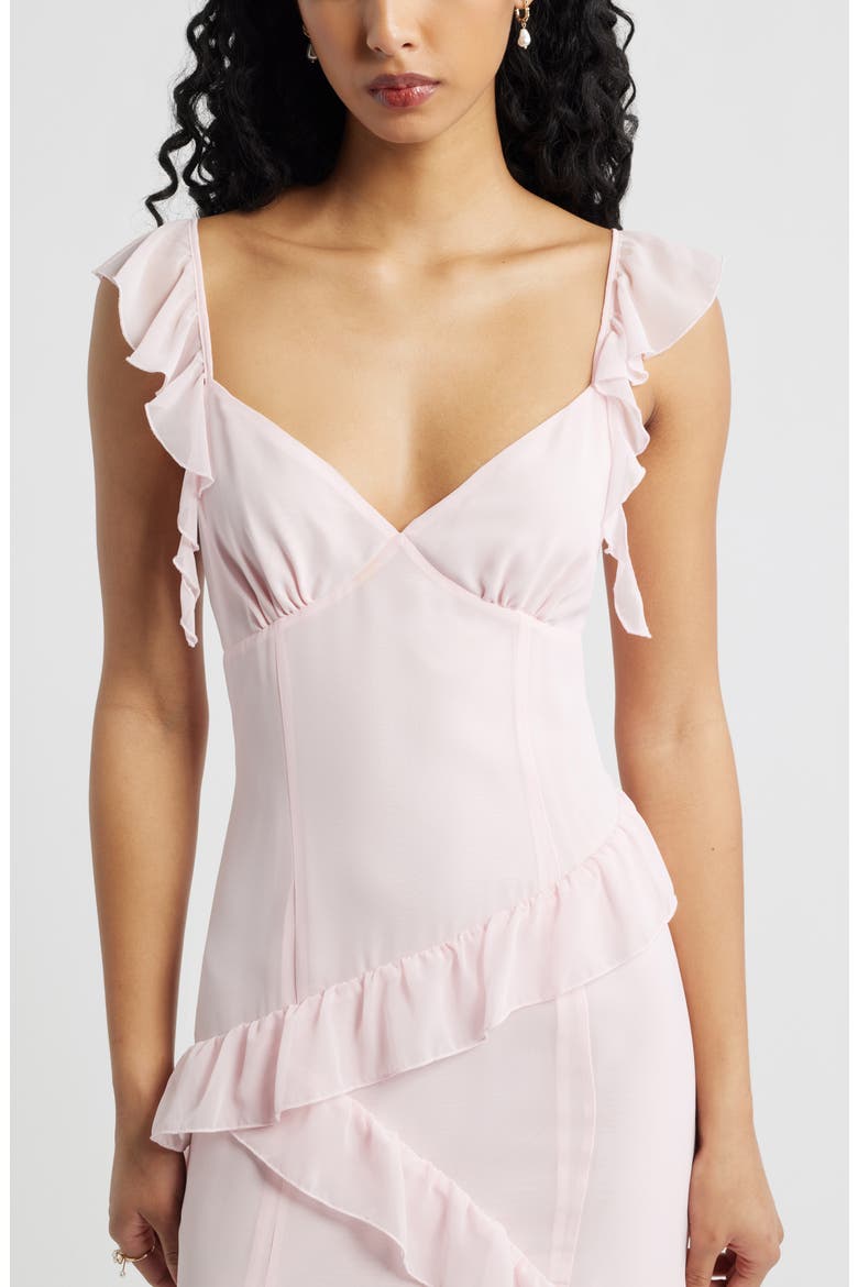 Asymmetric Ruffle Tiered Maxi Dress, Alternate, color, PINK BALM