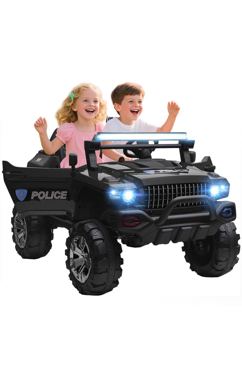 Aosom 12V Ride-on Truck with Remote Control, 2-Seater, Music, Main, color, Black
