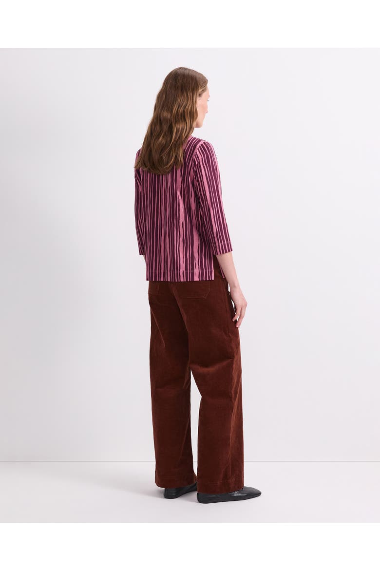 Stripe Print Mercerised 3/4 Sleeve Top, Alternate, color, Pink Multi
