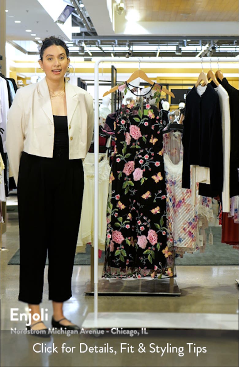 Butterfly Rose Embroidered Fit & Flare Dress, sales video thumbnail